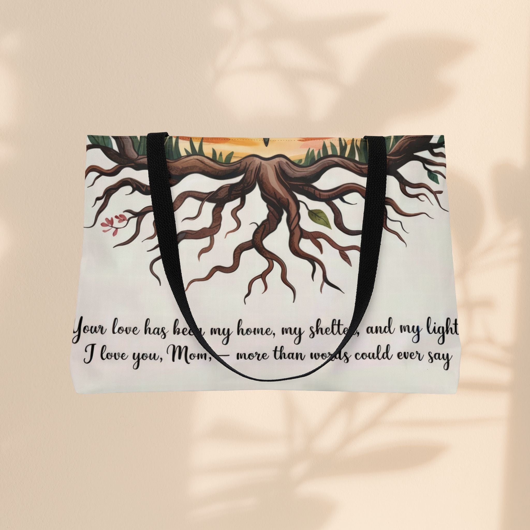Inspiring Weekender Tote Bag - 'Roots to Grow & Wings to Fly' | Perfect Gift for Moms