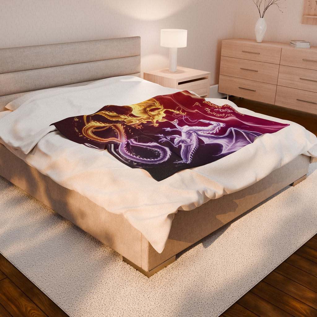 Enchanting Dragon Velveteen Plush Blanket - Balance, Strength, Healing