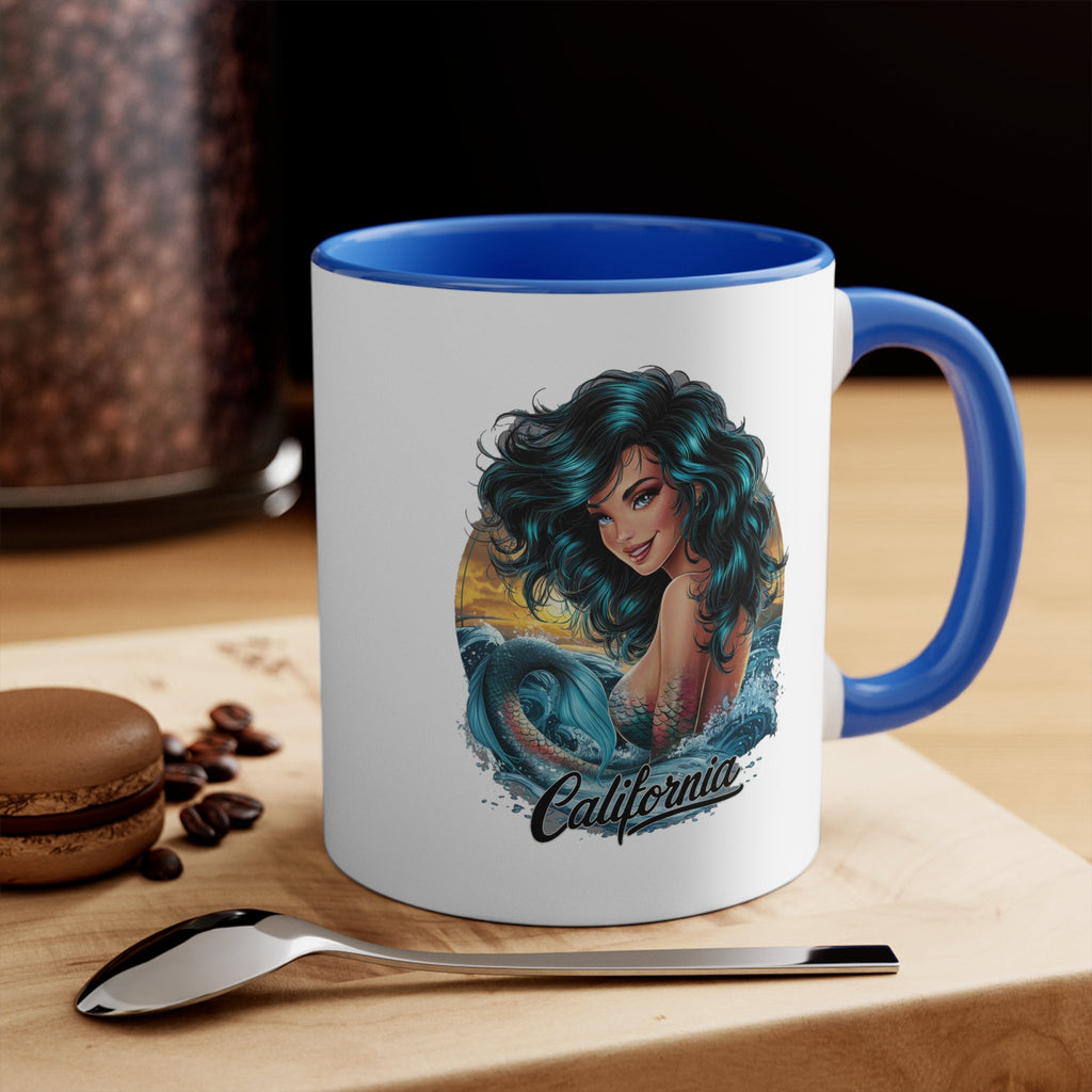 California Mermaid 11oz Accent Mug – Coastal Coffee Cup