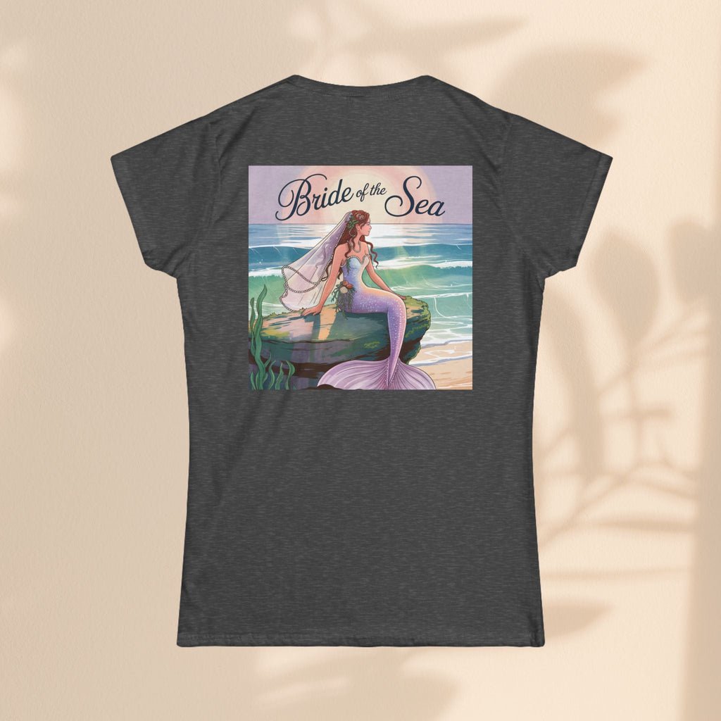 Bride of the Sea Women's Softstyle Tee - Mermaid Gift, Beachwear, Bachelorette Party, Wedding Attire, Nautical Fashion