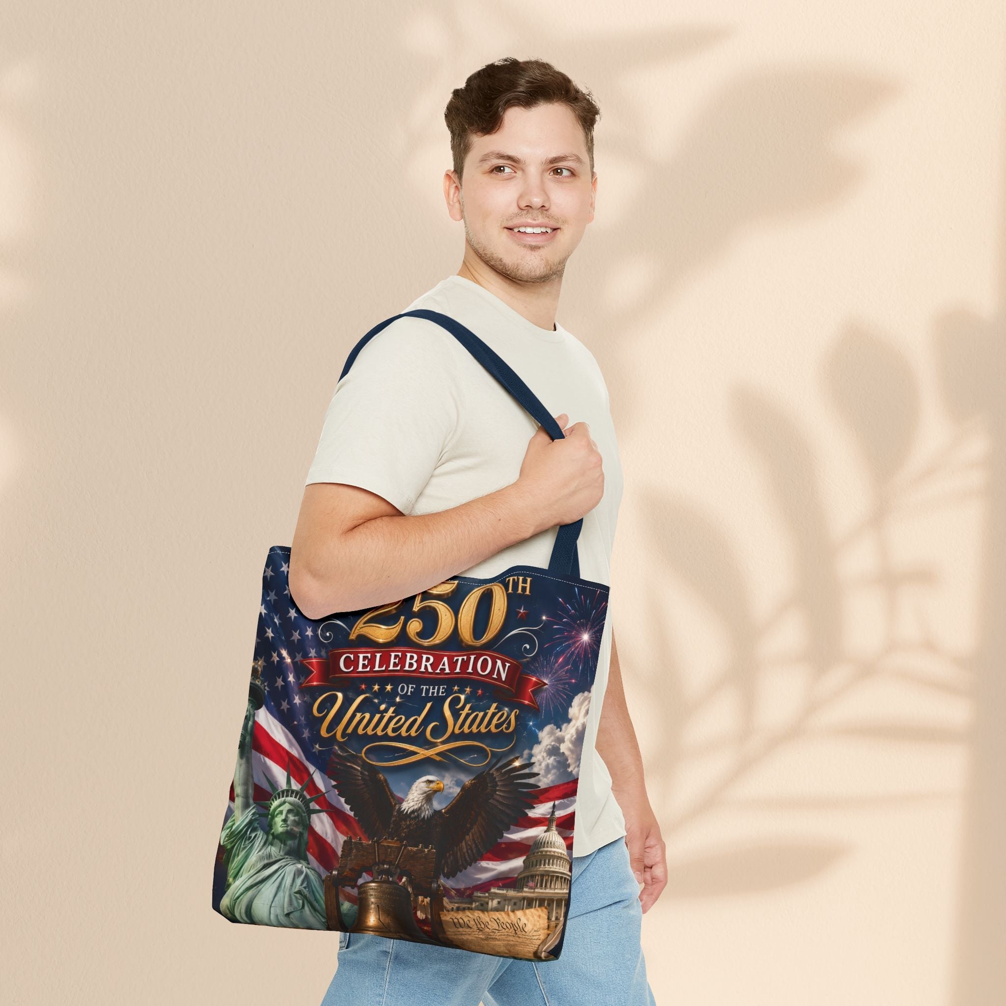 Patriotic American Flag & Eagle Tote Bag — 250th United States Celebration