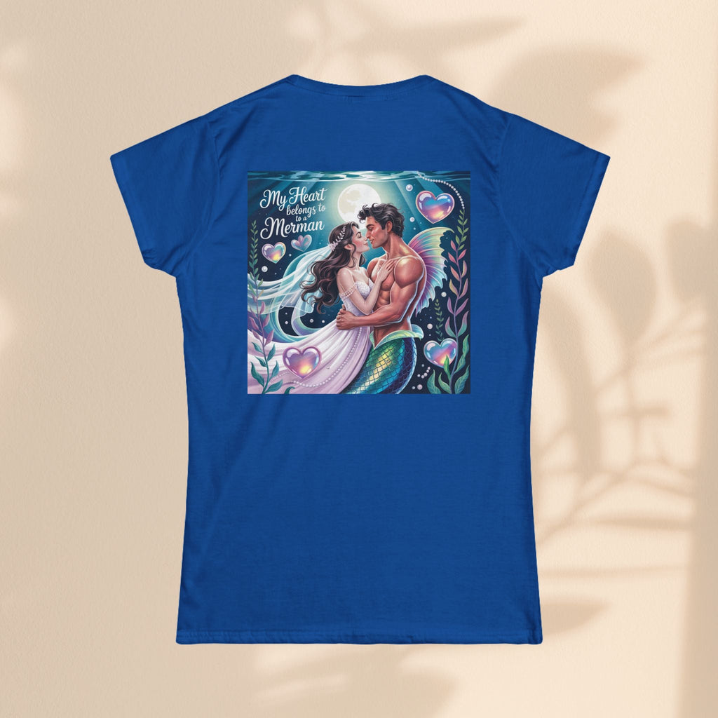 Heartfelt Mermaid Graphic Tee, Romantic Shirt, Beach Lover Gift, Summer Fashion, Ocean-Themed Apparel, Anniversary Present, Cute Top