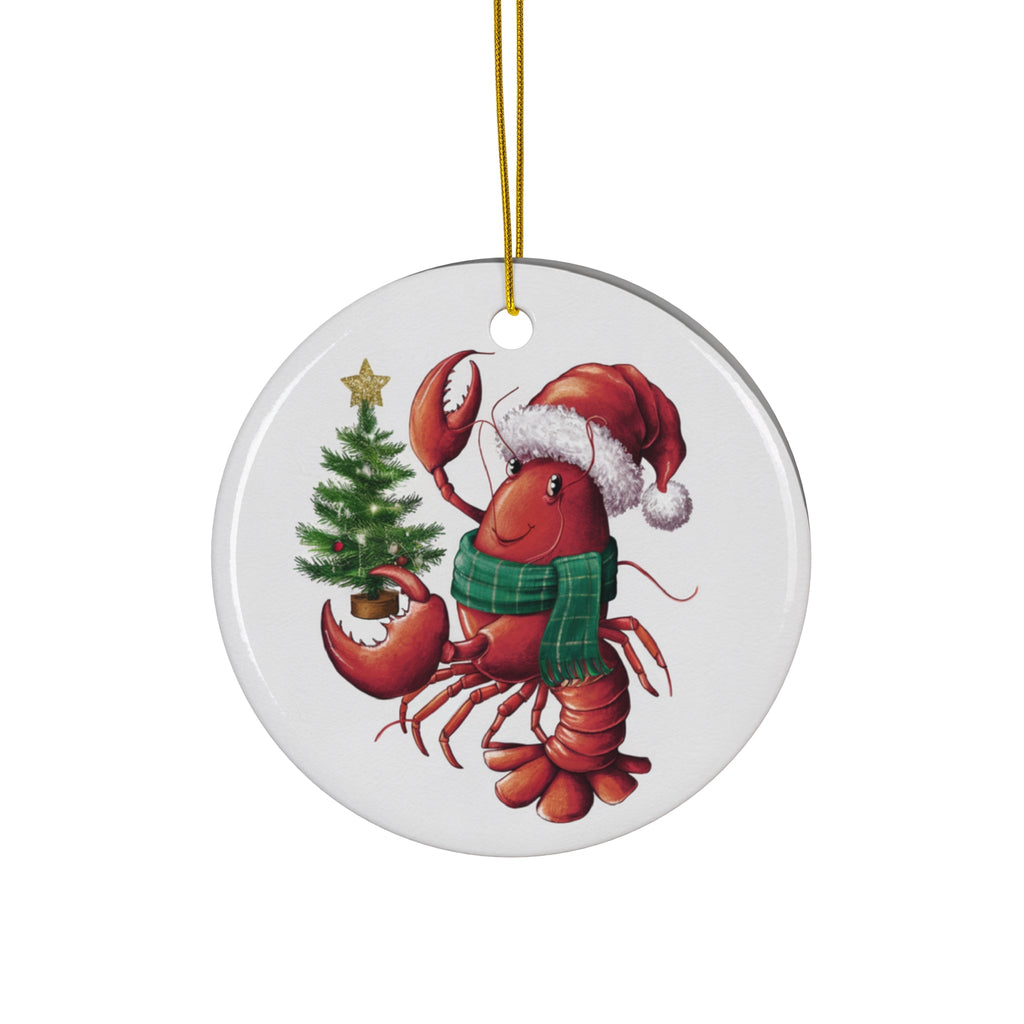 Ceramic Ornament, 4 Shapes - Merry Crab Christmas