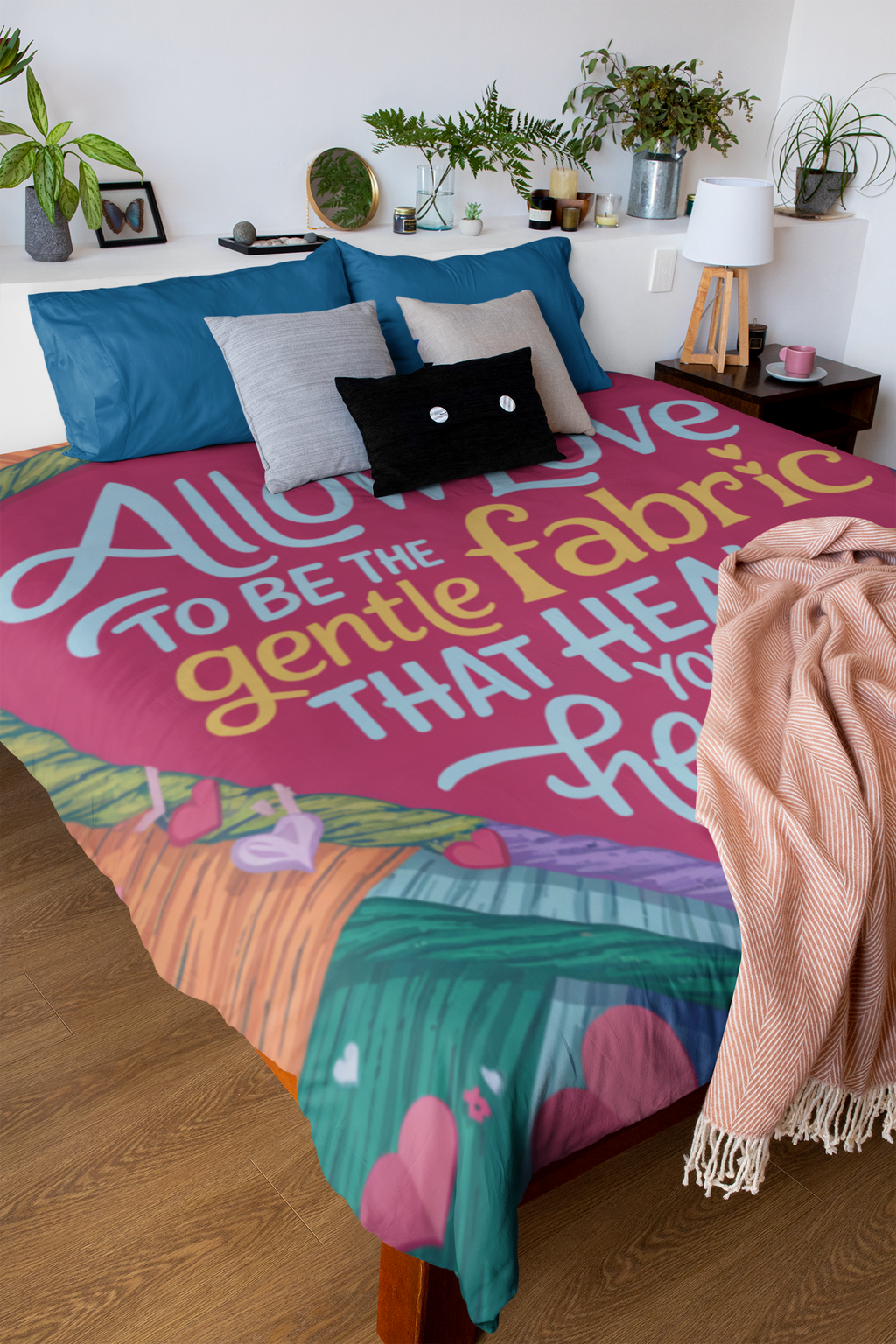 Allow Love Plush Blanket - Heartwarming Velveteen Throw