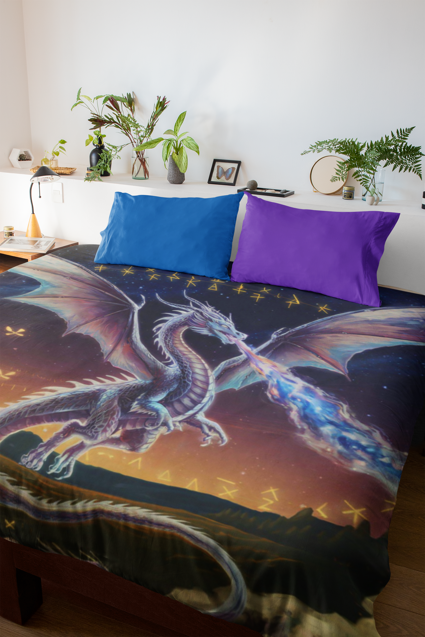 Fantasy Dragon Velveteen Plush Blanket - Rise, Heal, Conquer