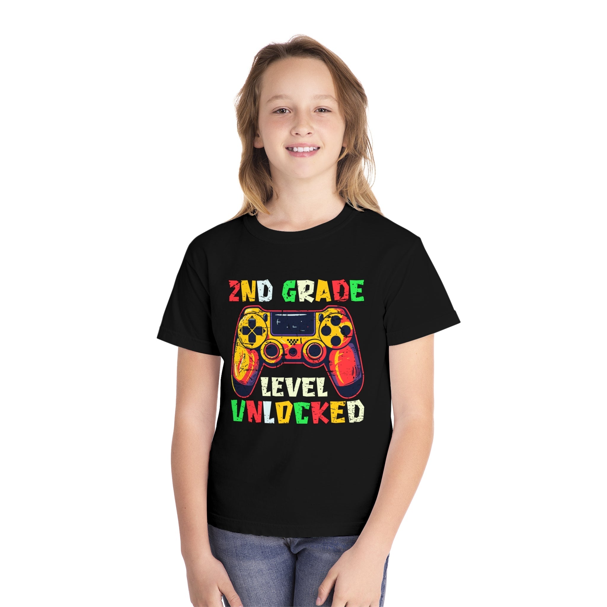 Gaming Graduation Youth Tee - 2nd Grade Level Unlocked