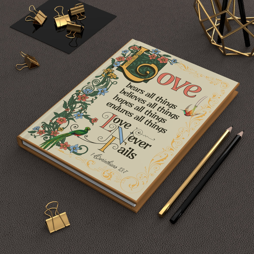 Love Never Fails Hardcover Journal Matte
