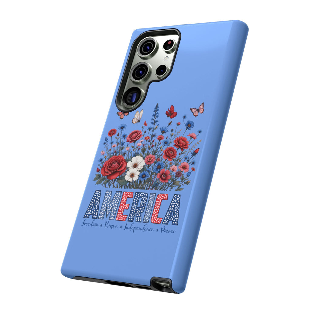 Floral America Phone Case - Tough Cases for Style & Protection