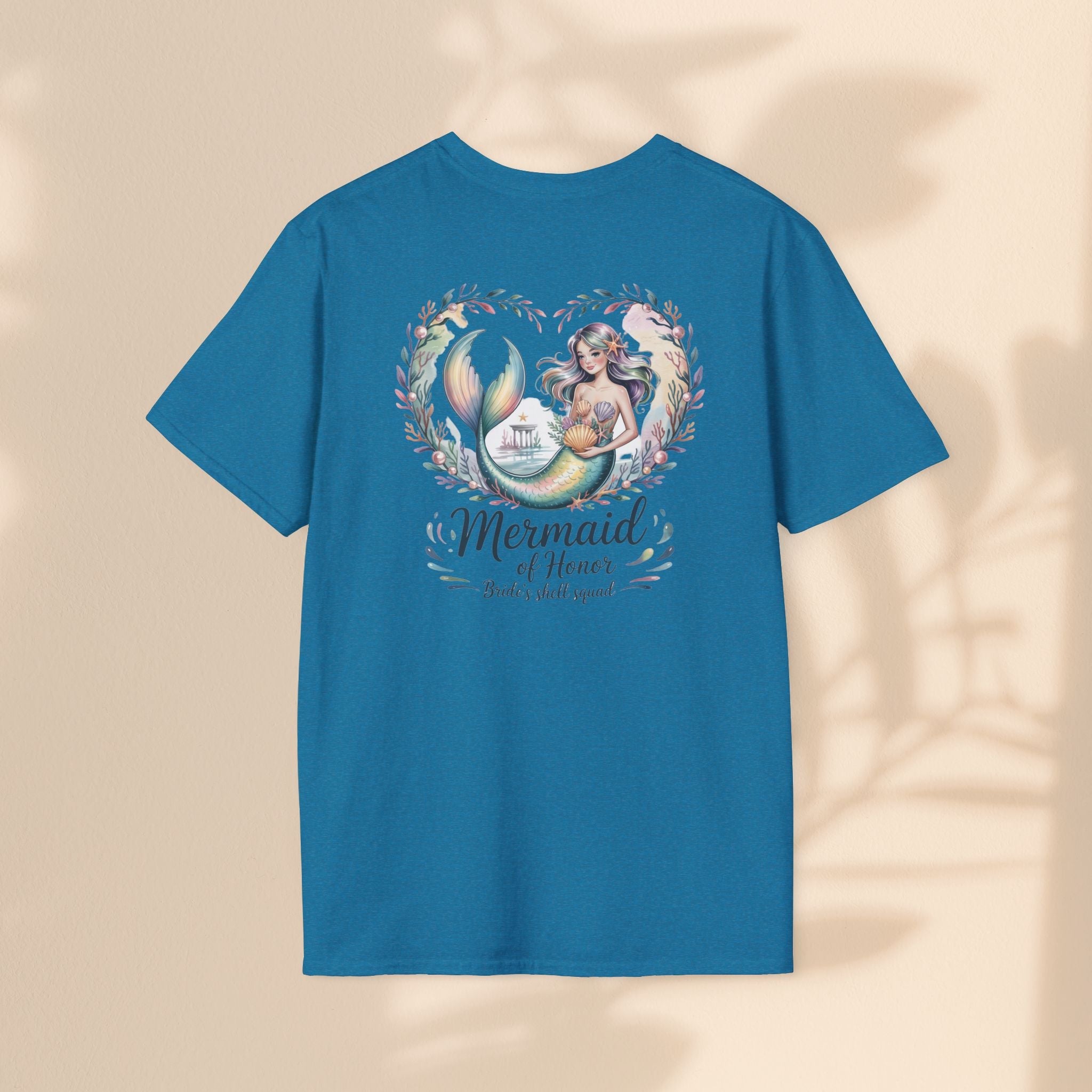 Maid of Honor Mermaid T-Shirt, Ocean Lover Tee, Beach Party Outfit, Gift for Sea Enthusiasts, Mermaid wedding tee