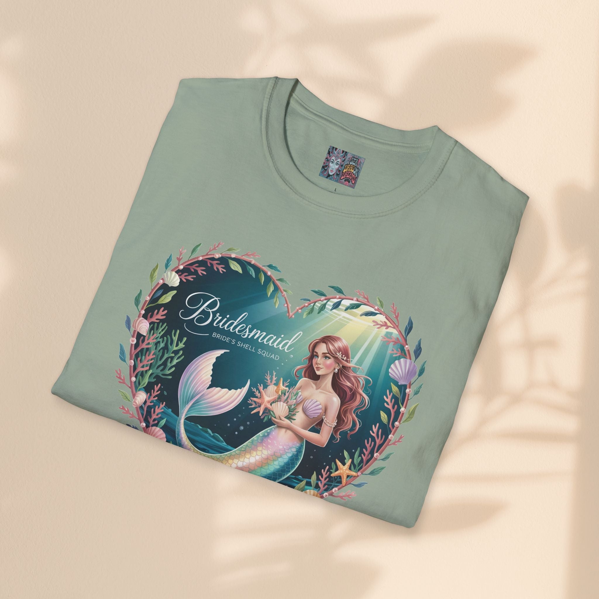 Bridesmaid Mermaid T-Shirt, Softstyle Unisex Tee, Wedding Party Gift, Beach Theme Shirt, Mermaid Lover Apparel, Bridesmaid Gift Idea