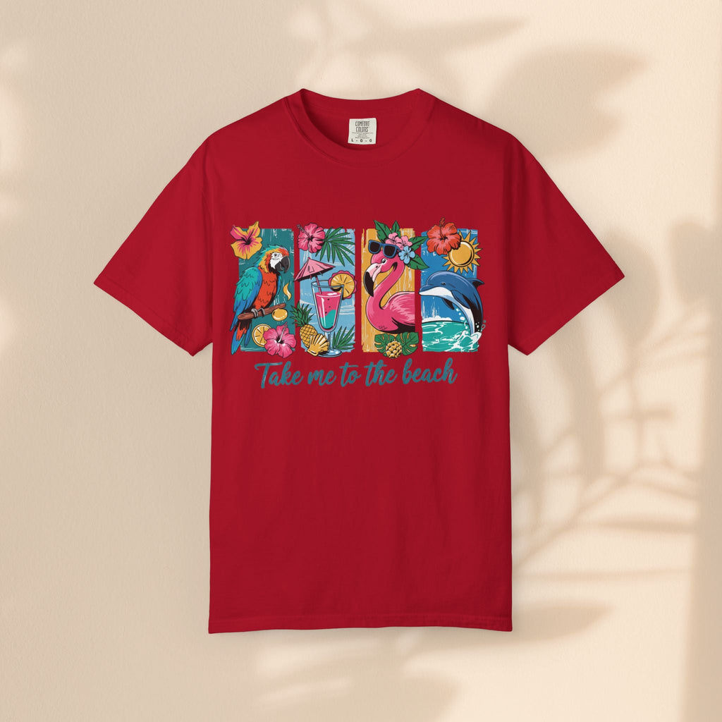 Brush Stroke art - Take Me to the Beach Unisex Garment-Dyed T-Shirt