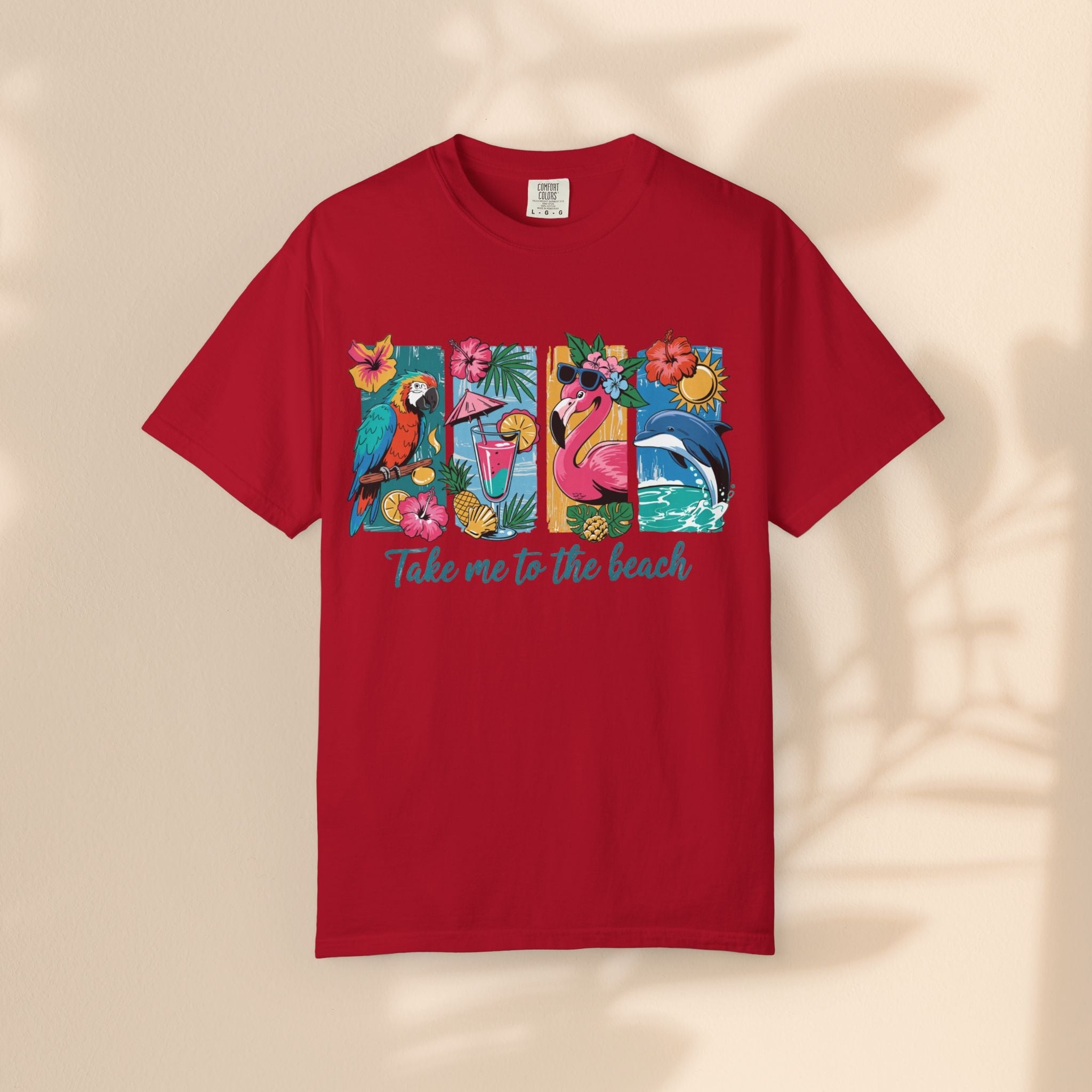 Brush Stroke art - Take Me to the Beach Unisex Garment-Dyed T-Shirt
