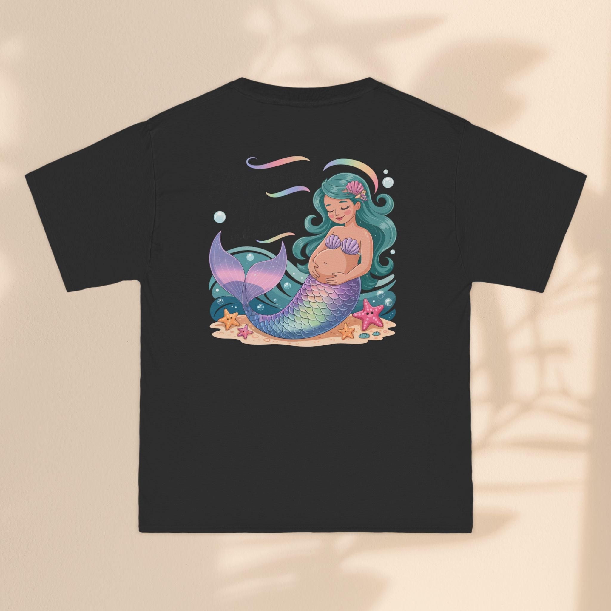 Mermaid Mama Short-Sleeve T-Shirt, Cute Maternity Wear, Gift for Expecting Moms, Baby Shower Gift, Ocean Lover Apparel