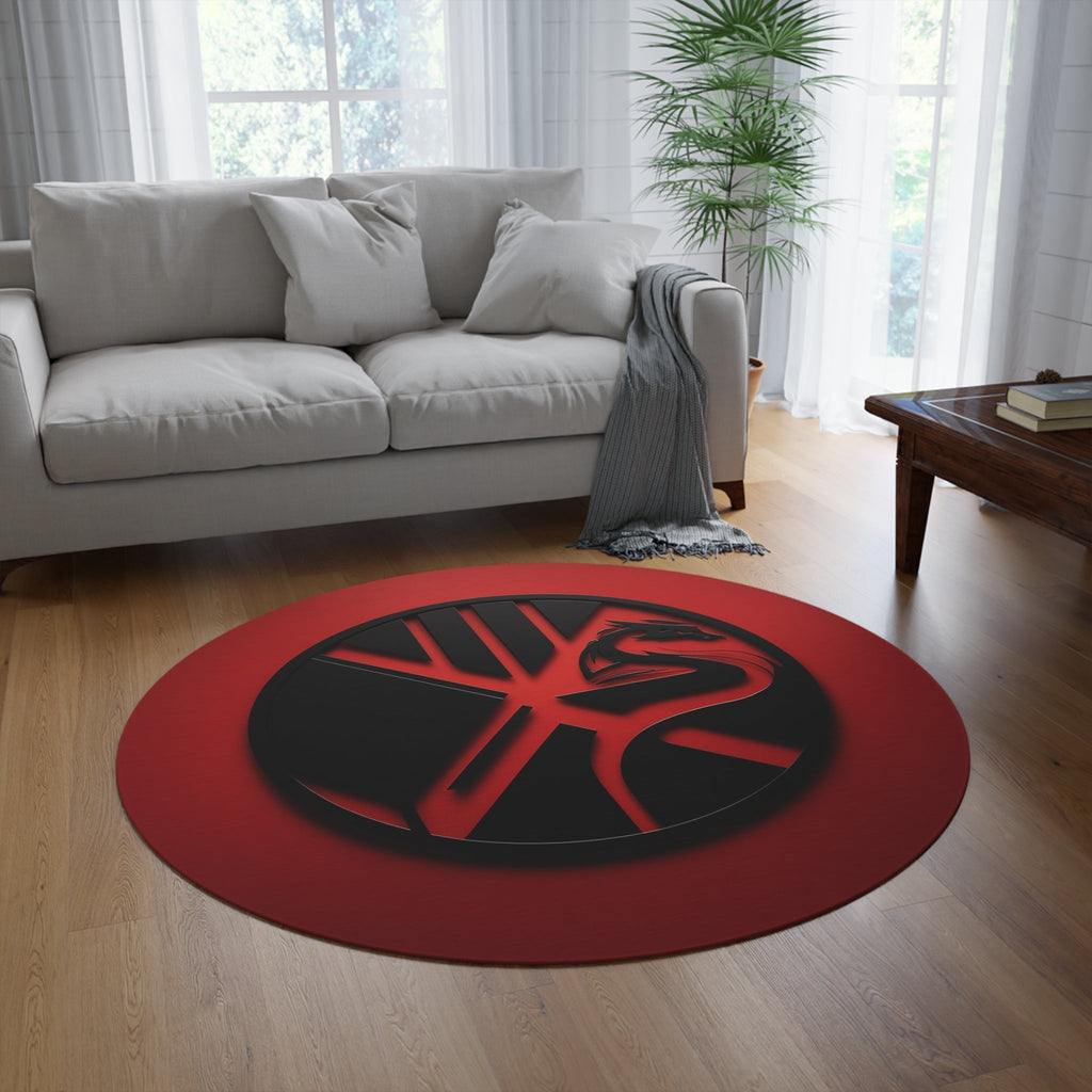 Dragon Motif Round Rug - Home Decor for Gamers & Fantasy Lovers