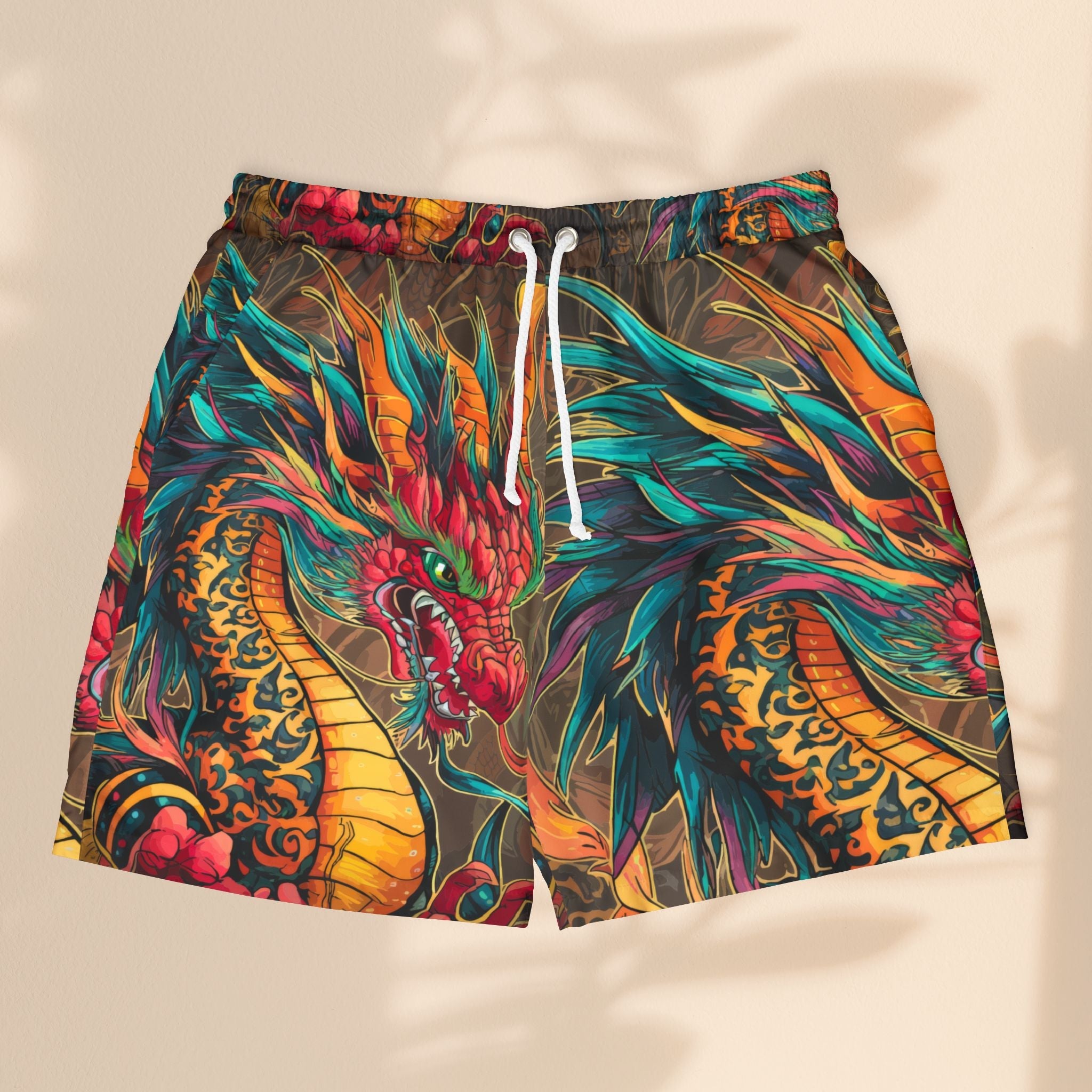 Fire Dragon Unisex Swim Shorts | Bold Beach & Pool Party Style