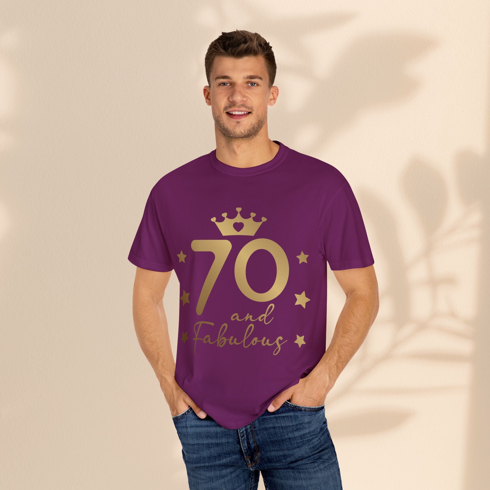 70 and Fabulous Unisex Garment-Dyed T-shirt | Birthday Celebration Tee, Gift for 70th Birthday, Vintage Style Shirt, Fun Party Wear, [...]