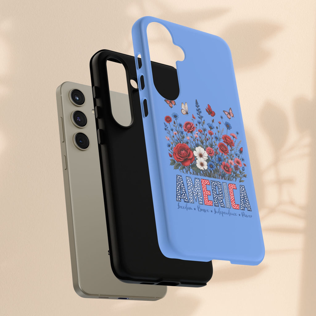 Floral America Phone Case - Tough Cases for Style & Protection