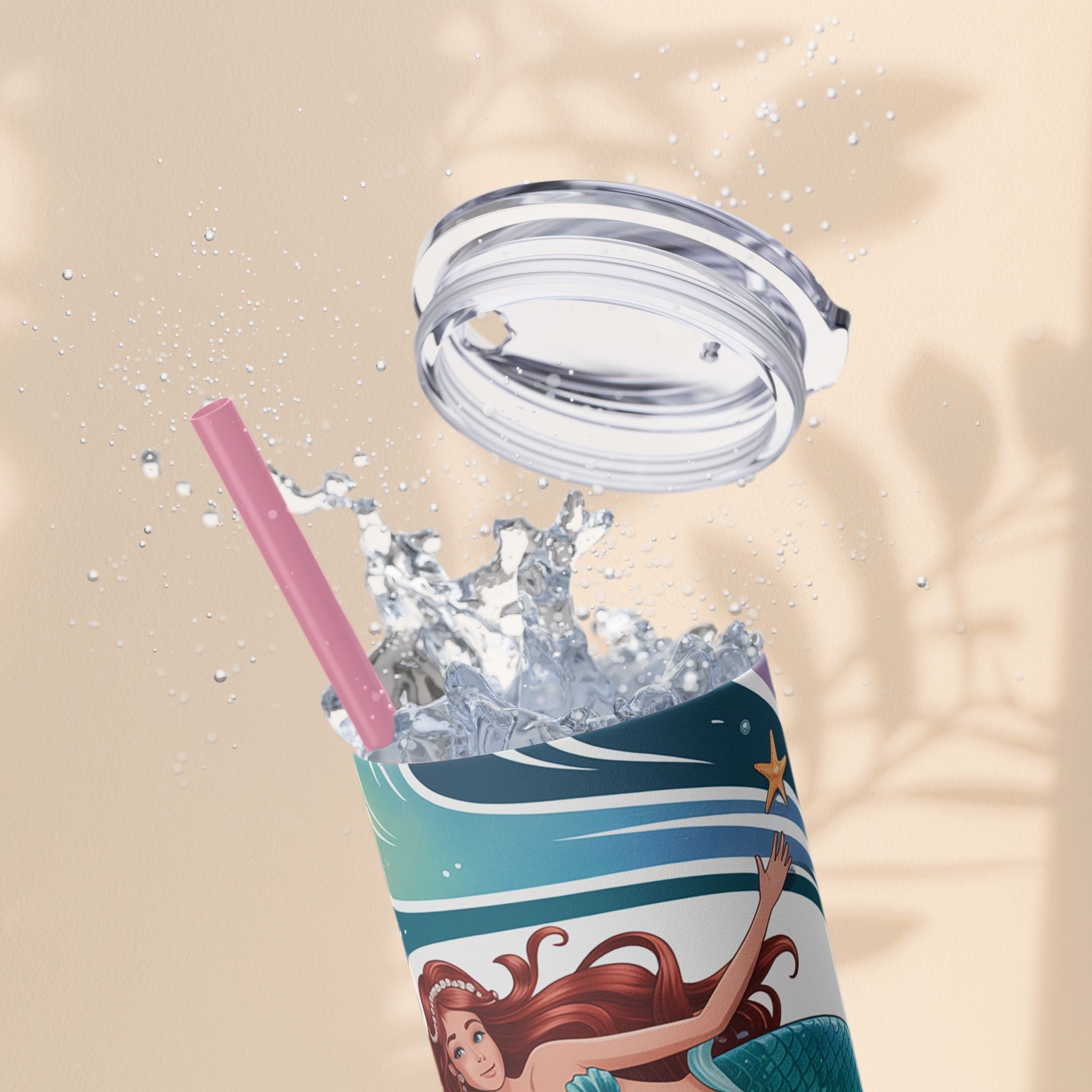 Mermaid Maid of Honor Tumbler, Personalized Gift, Bridal Party Favor, Wedding, Beach Themed Drinkware, 20oz Skinny Cup