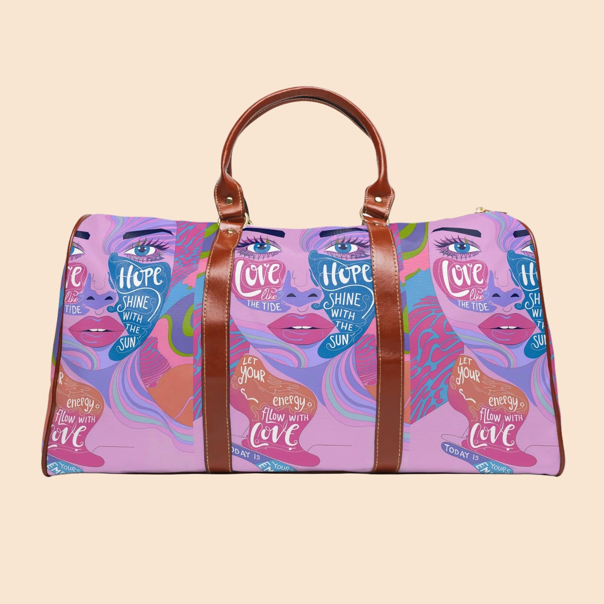 Colorful Art-Inspired Waterproof Travel Bag - Bring Love & Hope on Your Journey!
