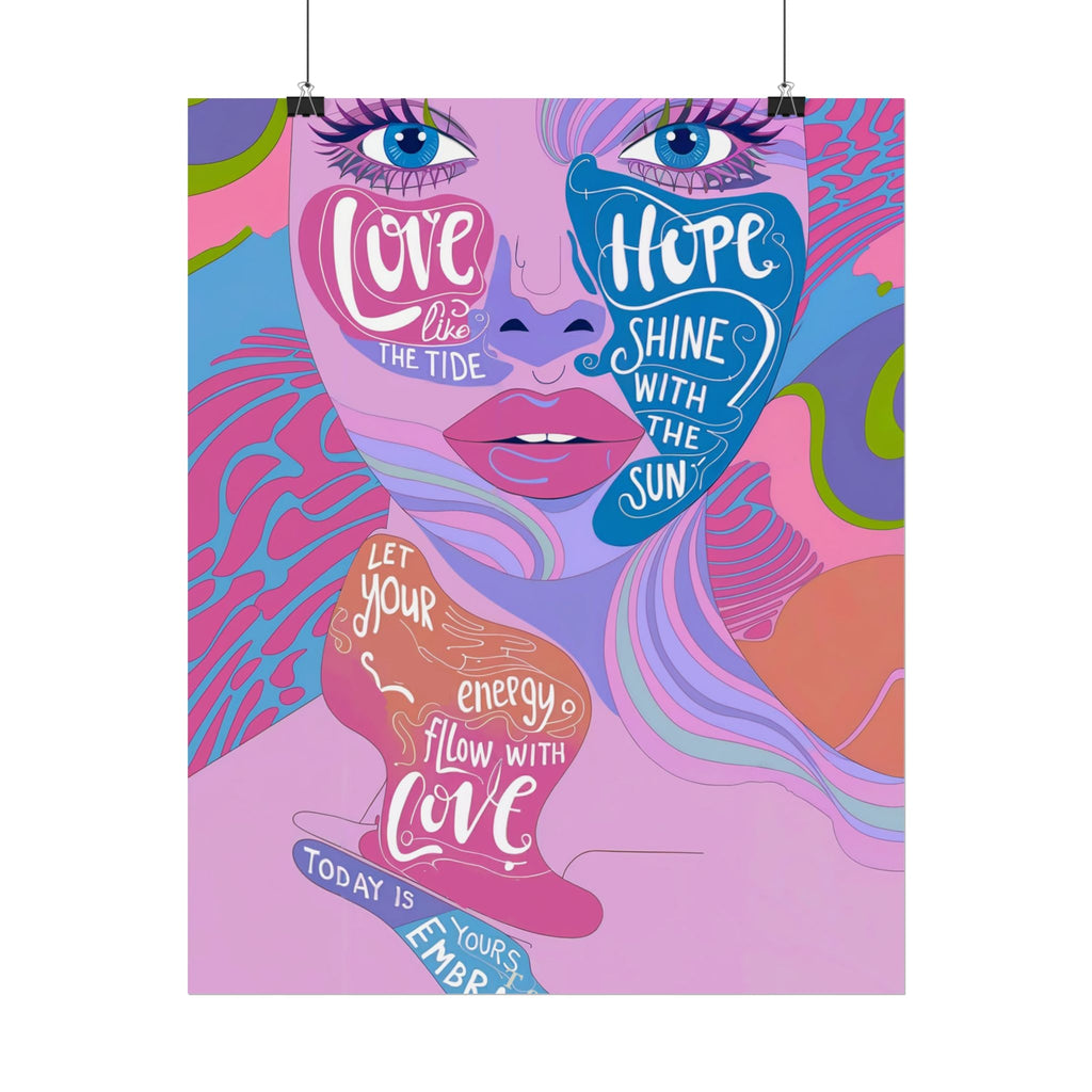 Inspirational Quote Rolled Posters - Colorful Love & Hope Design