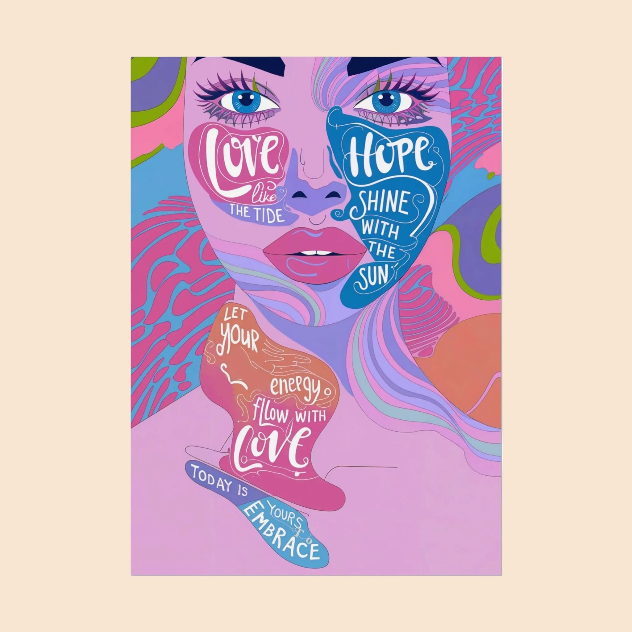Inspirational Quote Rolled Posters - Colorful Love & Hope Design