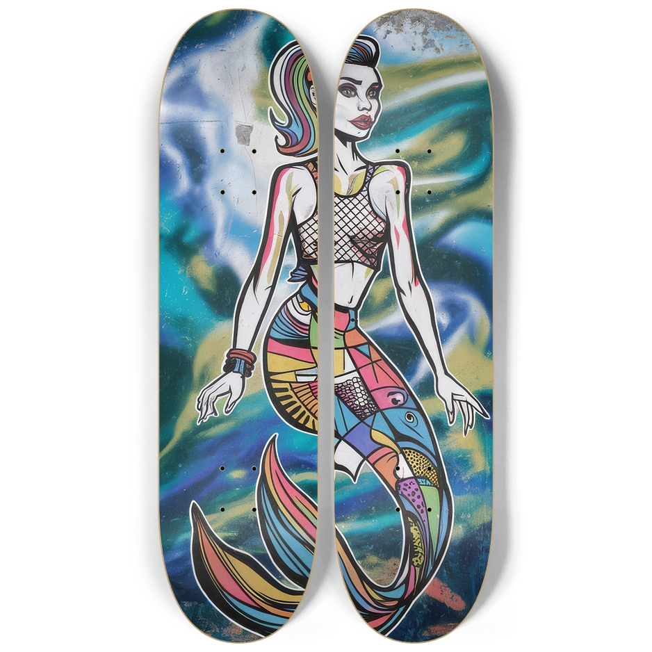 2 Skateboard Series Art - Lisa Mermaid
