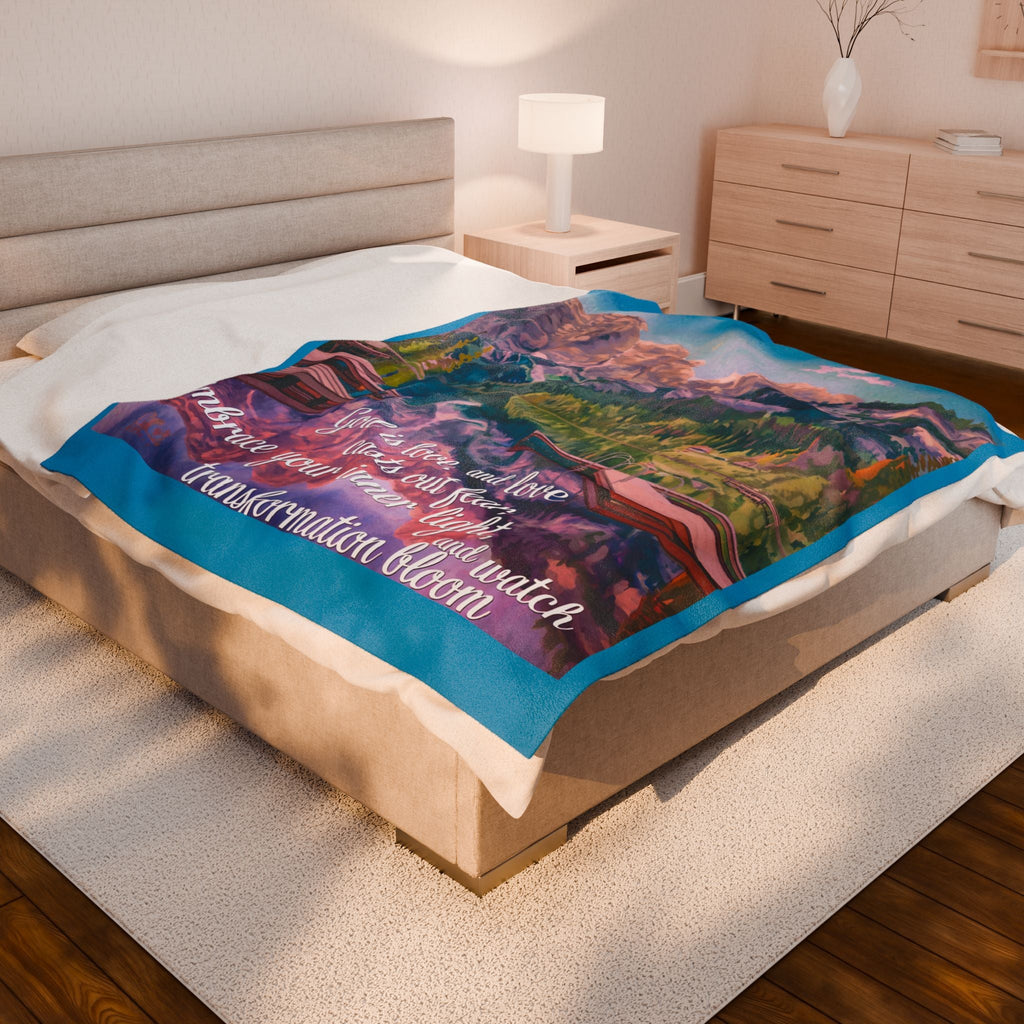 Inspirational Velveteen Plush Blanket – Embrace Your Inner Light