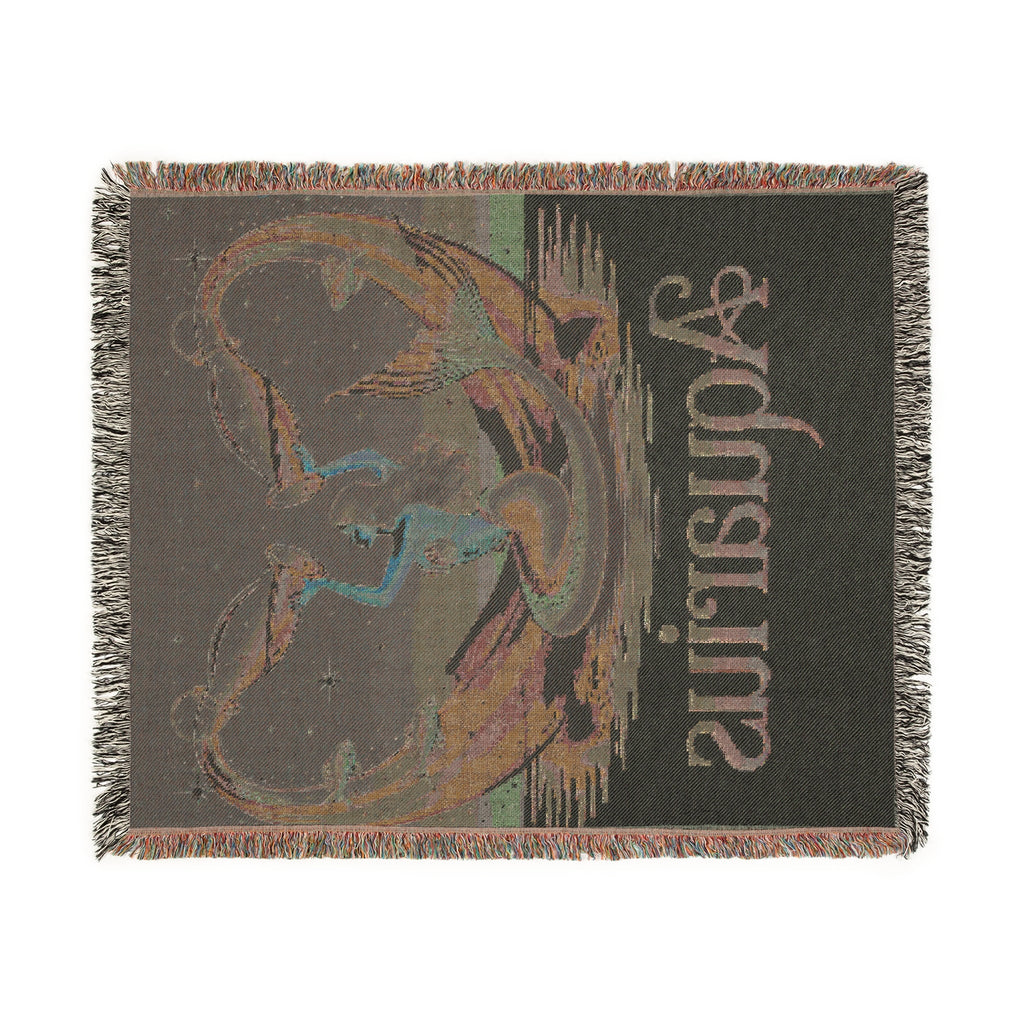 Aquarius Woven Blanket – Cozy Zodiac Throw, Astrology Home Décor