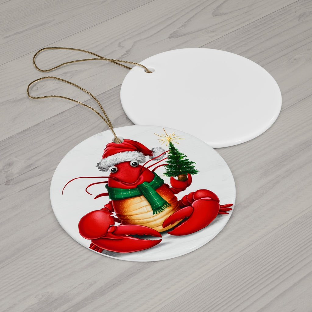 Ceramic Ornament - Lobster Christmas