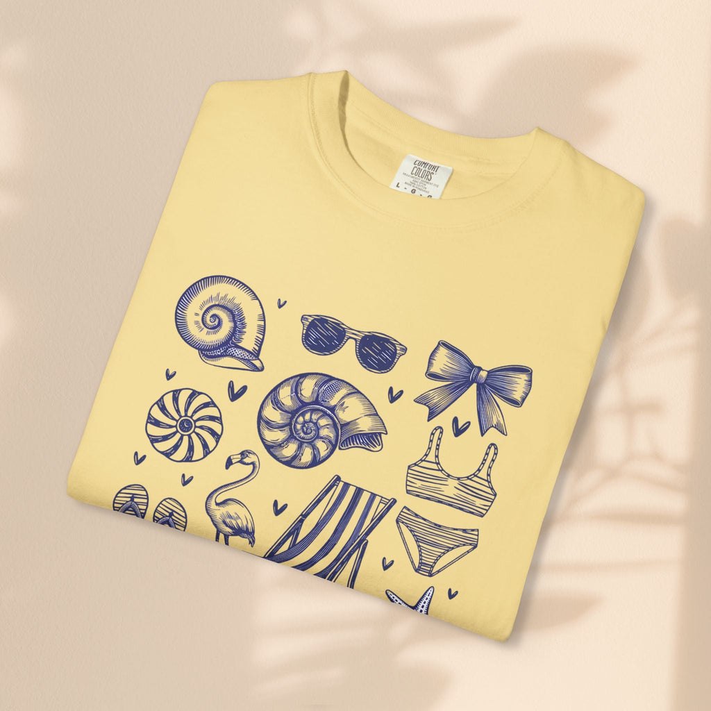 Beach Vibes Unisex Garment-Dyed T-shirt - ‘Feelin' Beachy’ Design