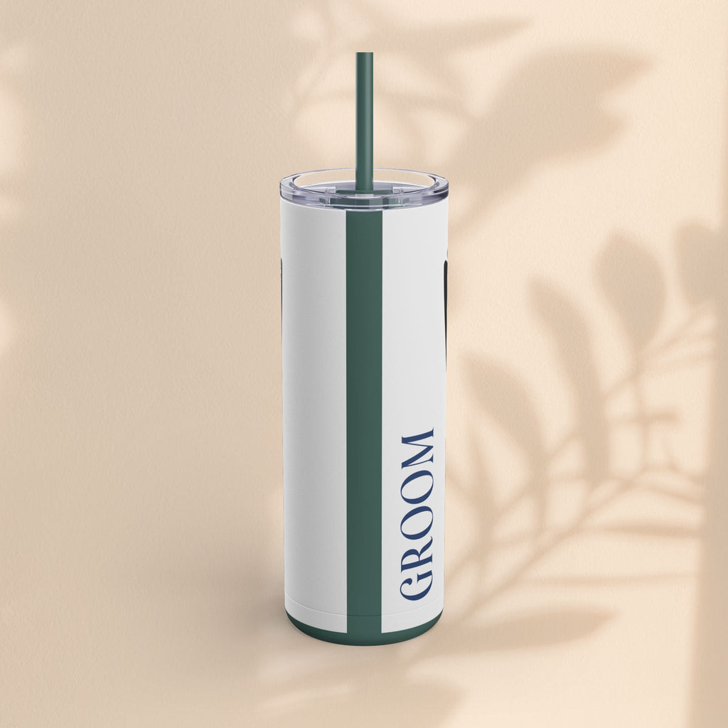 Groom Tuxedo Tumbler, Stylish Groom Tumbler for Weddings, Bachelor Parties, and Gifts, 20oz Matte Skinny Cup, Wedding Party Favor
