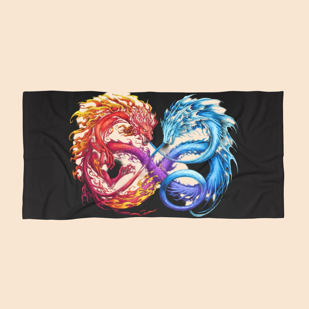 Eternal Dragon Infinity Beach Towel | Summertime Fun, Poolside Accessory, Beach Day Essential, Gift for Dragon Lovers, Beach Decor