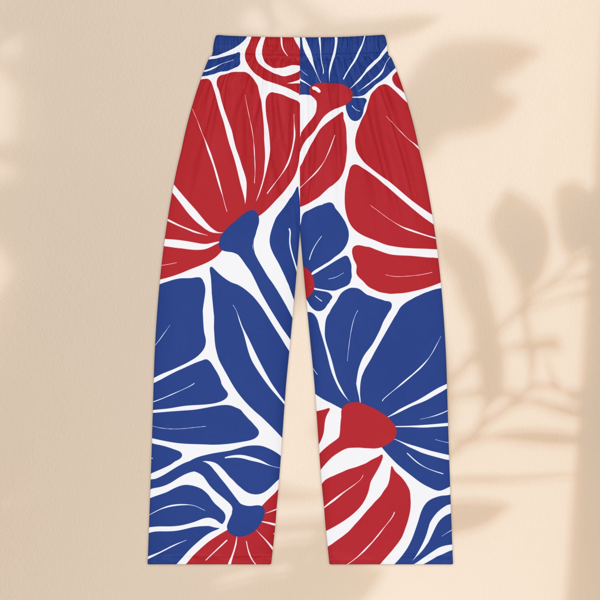 Cozy Red, White, and Blue Women's Pajama Pants, Stylish Loungewear, Bohemian Sleep Trousers, Gifts for Her, Relaxation Essentials