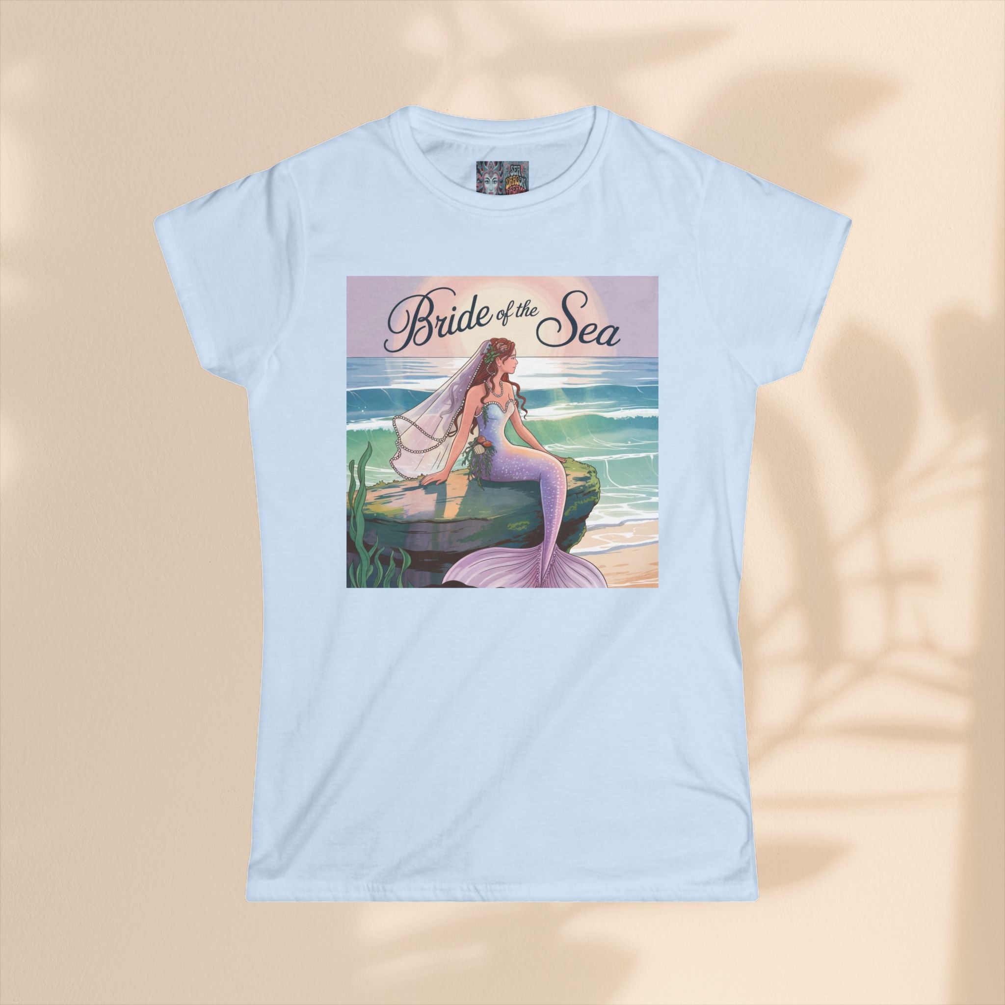 Bride of the Sea Women's Softstyle Tee - Mermaid Gift, Beachwear, Bachelorette Party, Wedding Attire, Nautical Fashion
