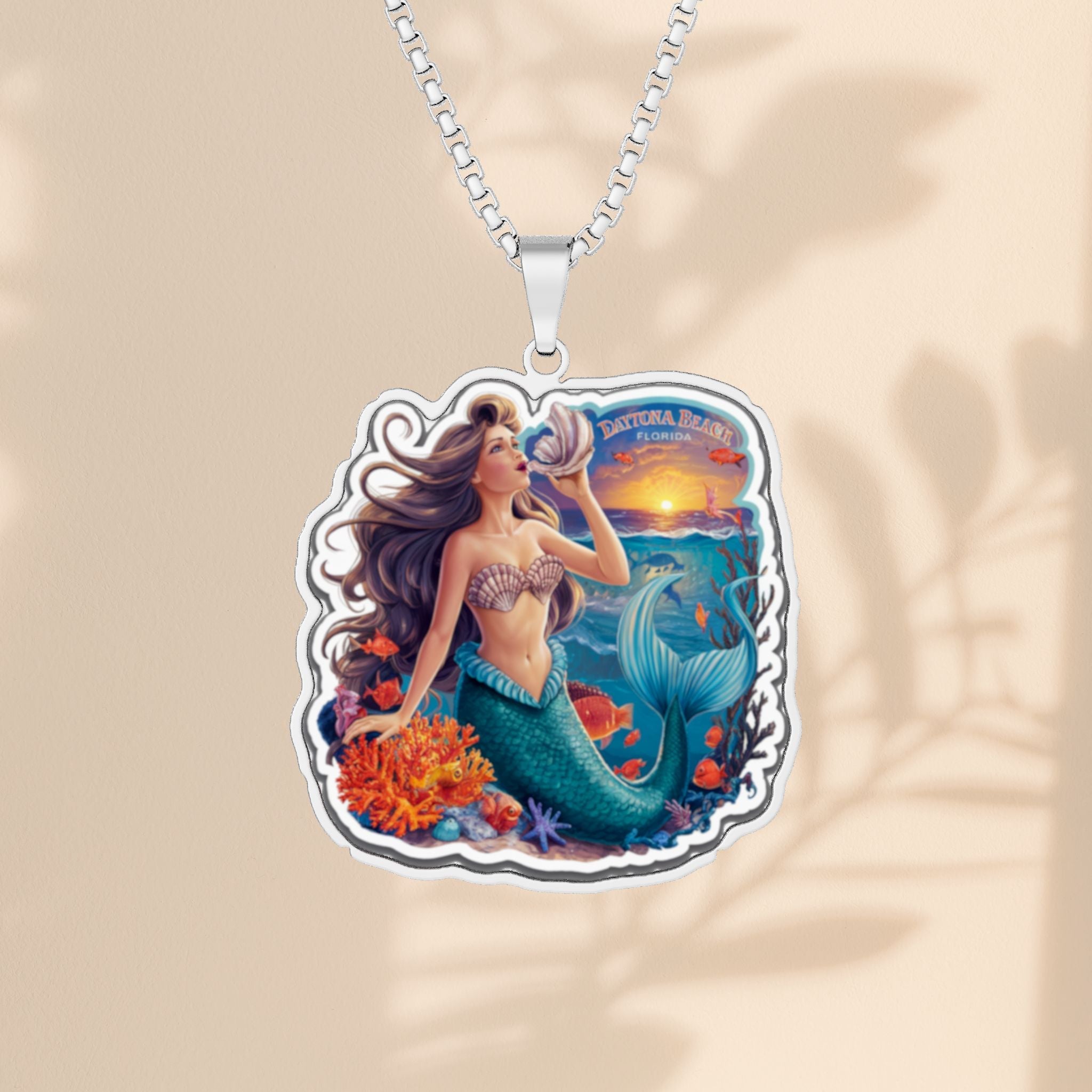 Daytona Beach Custom Photo Pendant — Personalized Beach Photo Necklace
