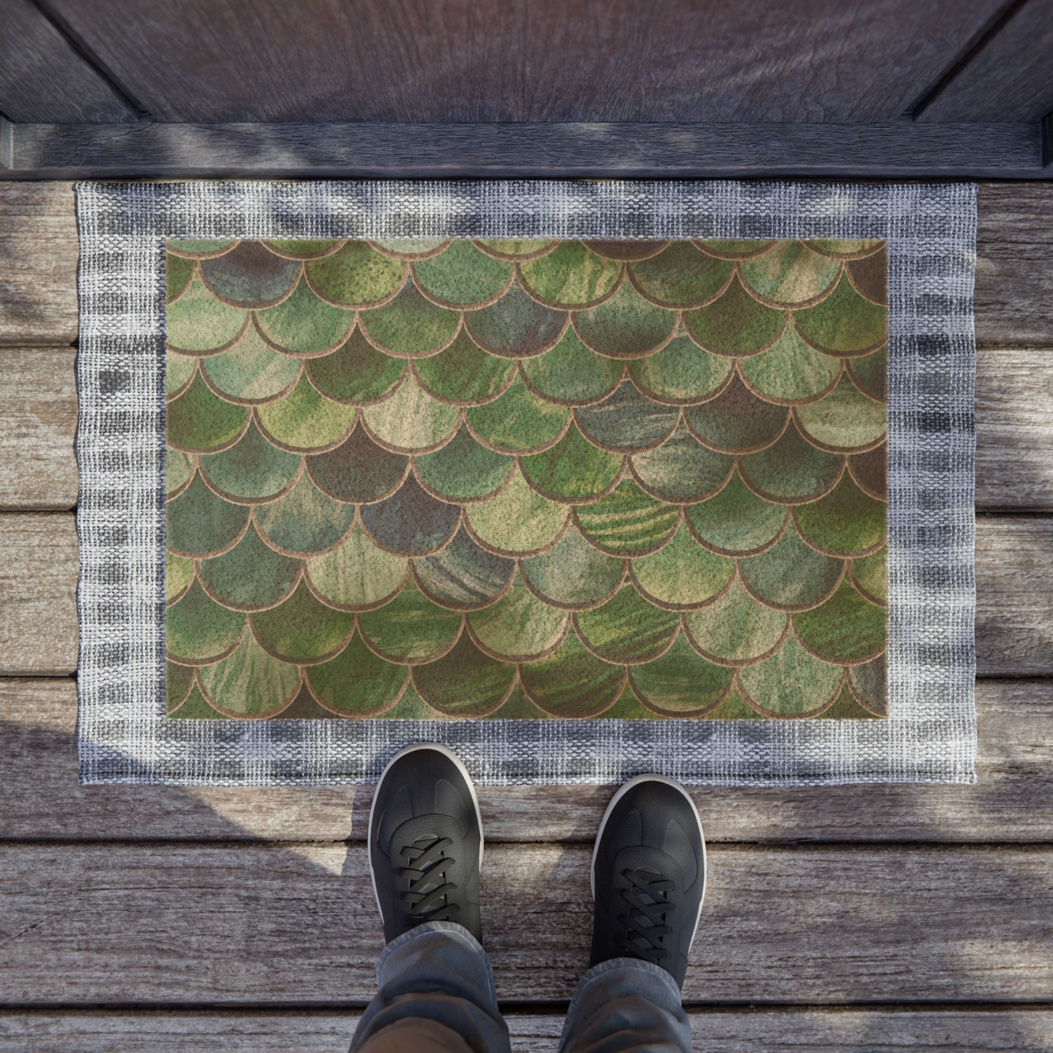Mermaid Scale Doormat | Coastal & Beach Welcome Mat