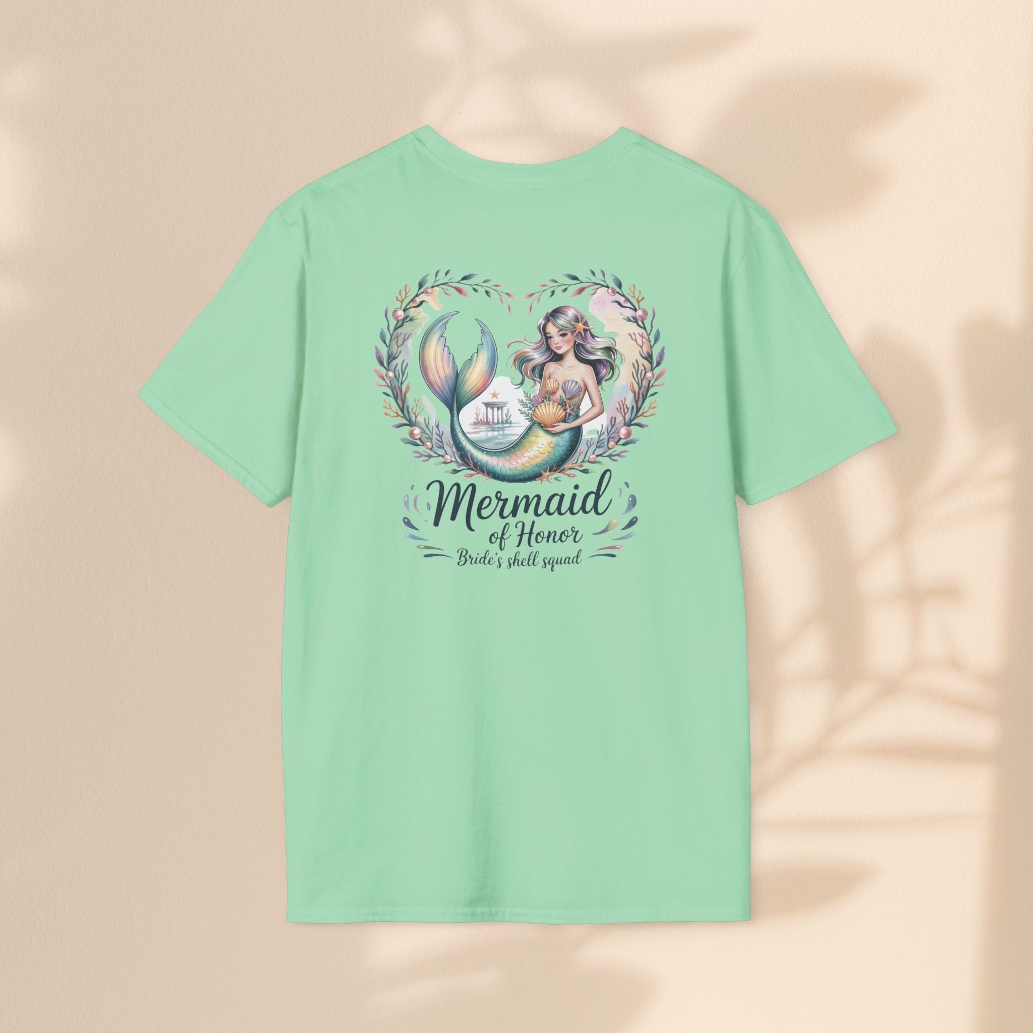 Maid of Honor Mermaid T-Shirt, Ocean Lover Tee, Beach Party Outfit, Gift for Sea Enthusiasts, Mermaid wedding tee