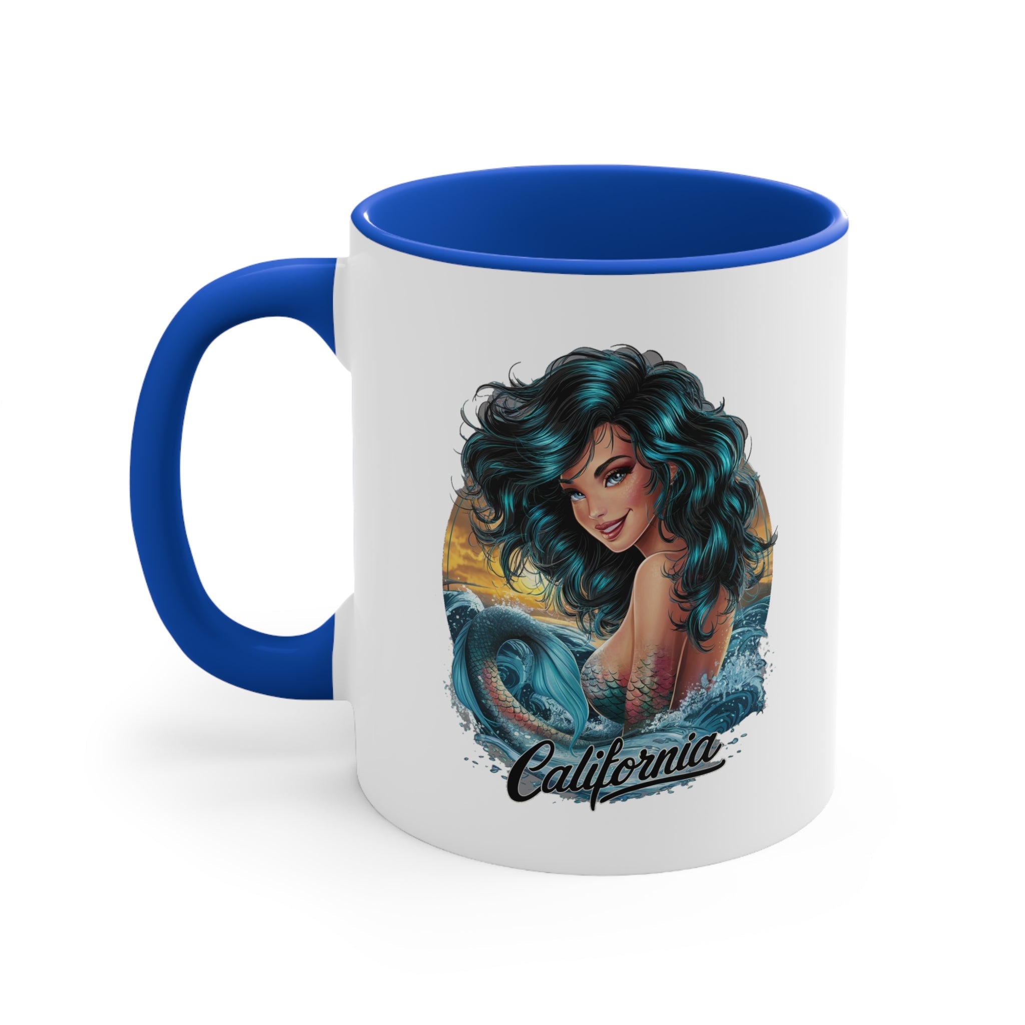 California Mermaid 11oz Accent Mug – Coastal Coffee Cup