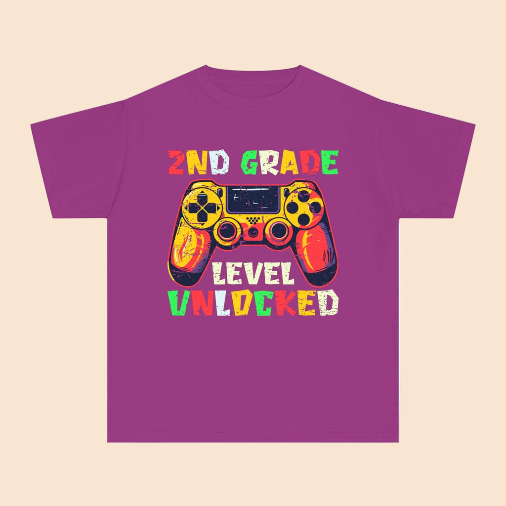 Gaming Graduation Youth Tee - 2nd Grade Level Unlocked