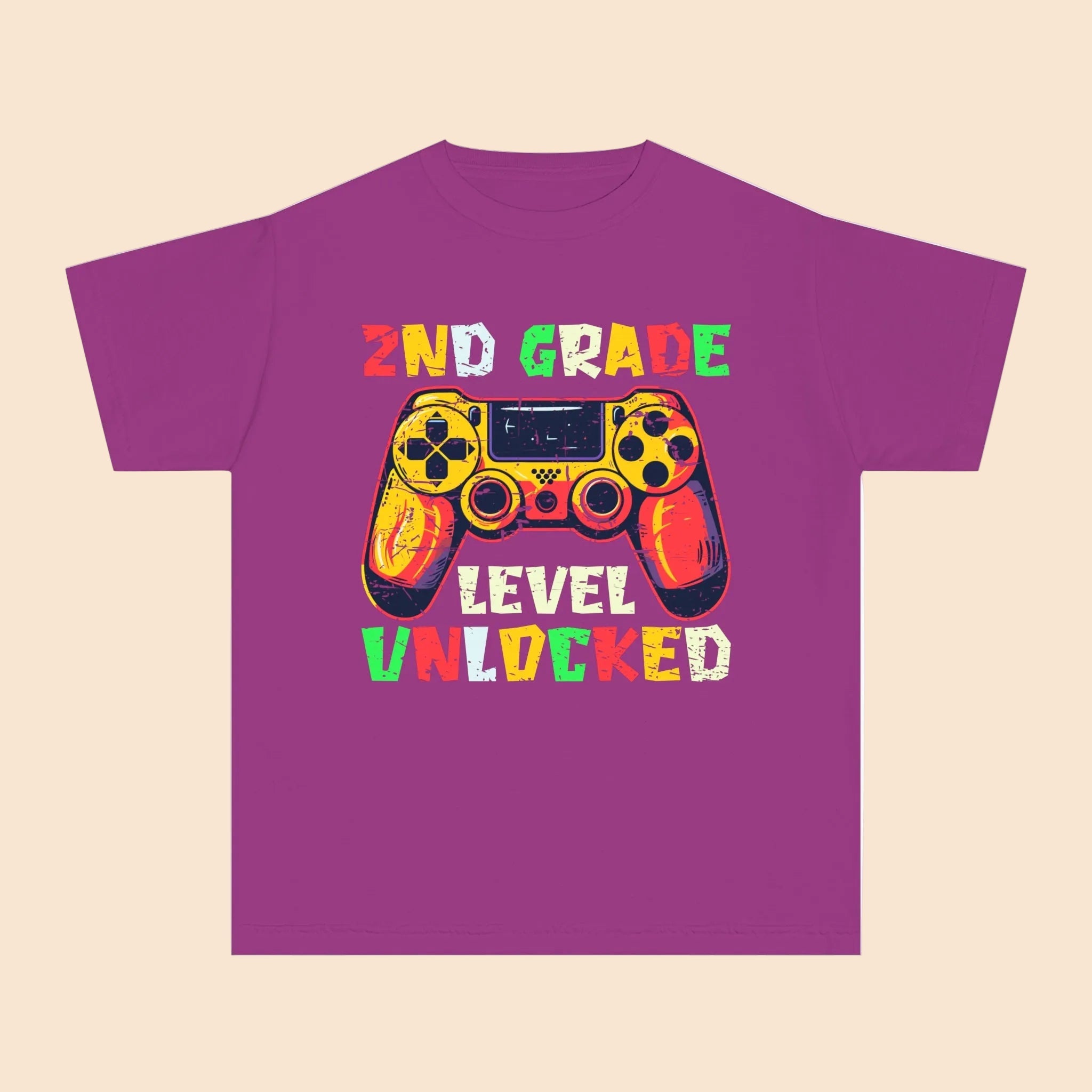 Gaming Graduation Youth Tee - 2nd Grade Level Unlocked