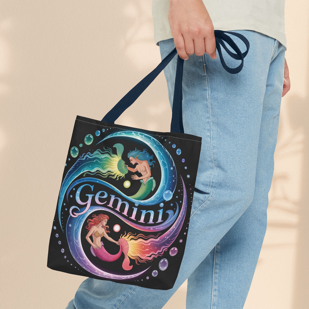 Gemini Zodiac Tote Bag - Colorful Astrology Bag, Gift for Astrology Lovers, AOP Tote for Geminis, Horoscope Design, Birthday Gift