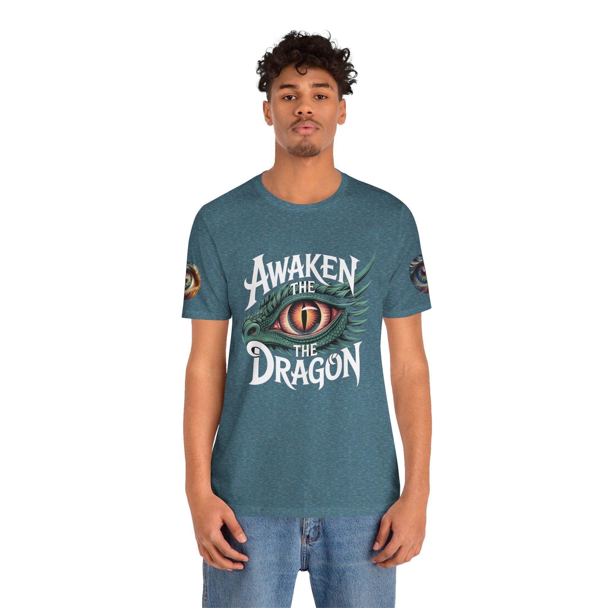 Fantasy Awaken The Dragon Graphic Tee, Unisex Short Sleeve Shirt, Gift for Dragon Lovers, Fantasy Fan Apparel