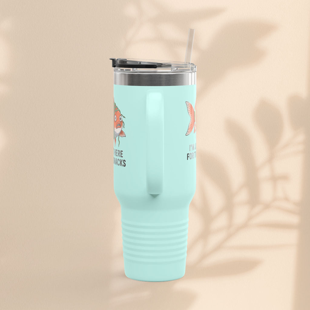 Funny Insulated Travel tumbler - 40oz, Snack Lover Gift, Fish Design Mug, Personalized Gifts for Him