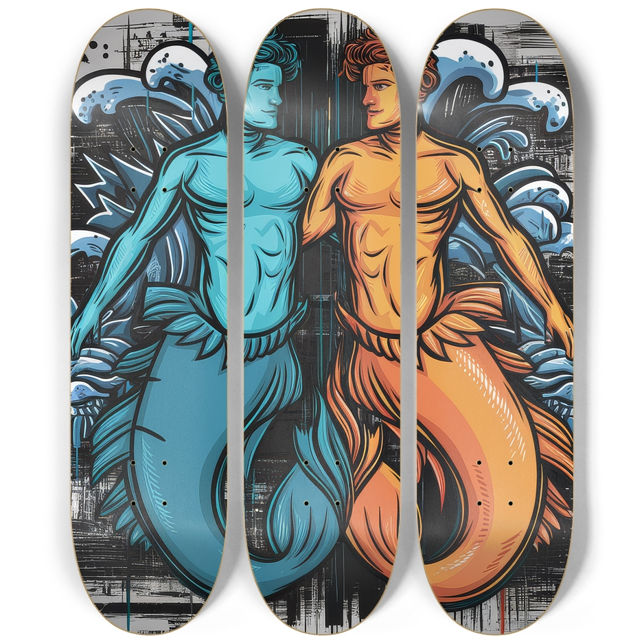 3 Skateboard Series Art - Mer Love