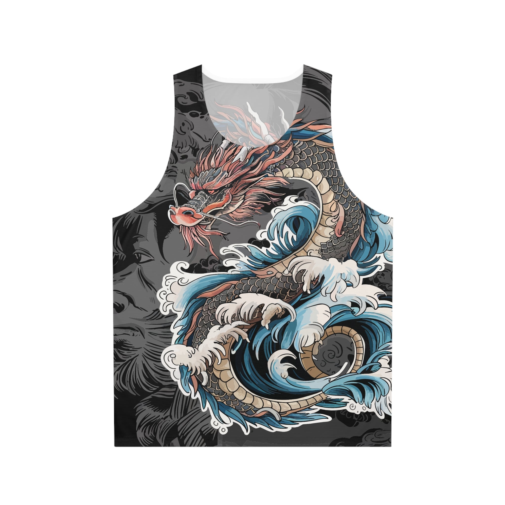 Dragon Wave Unisex Tank Top - Bold Graphic Design for Summer Adventures