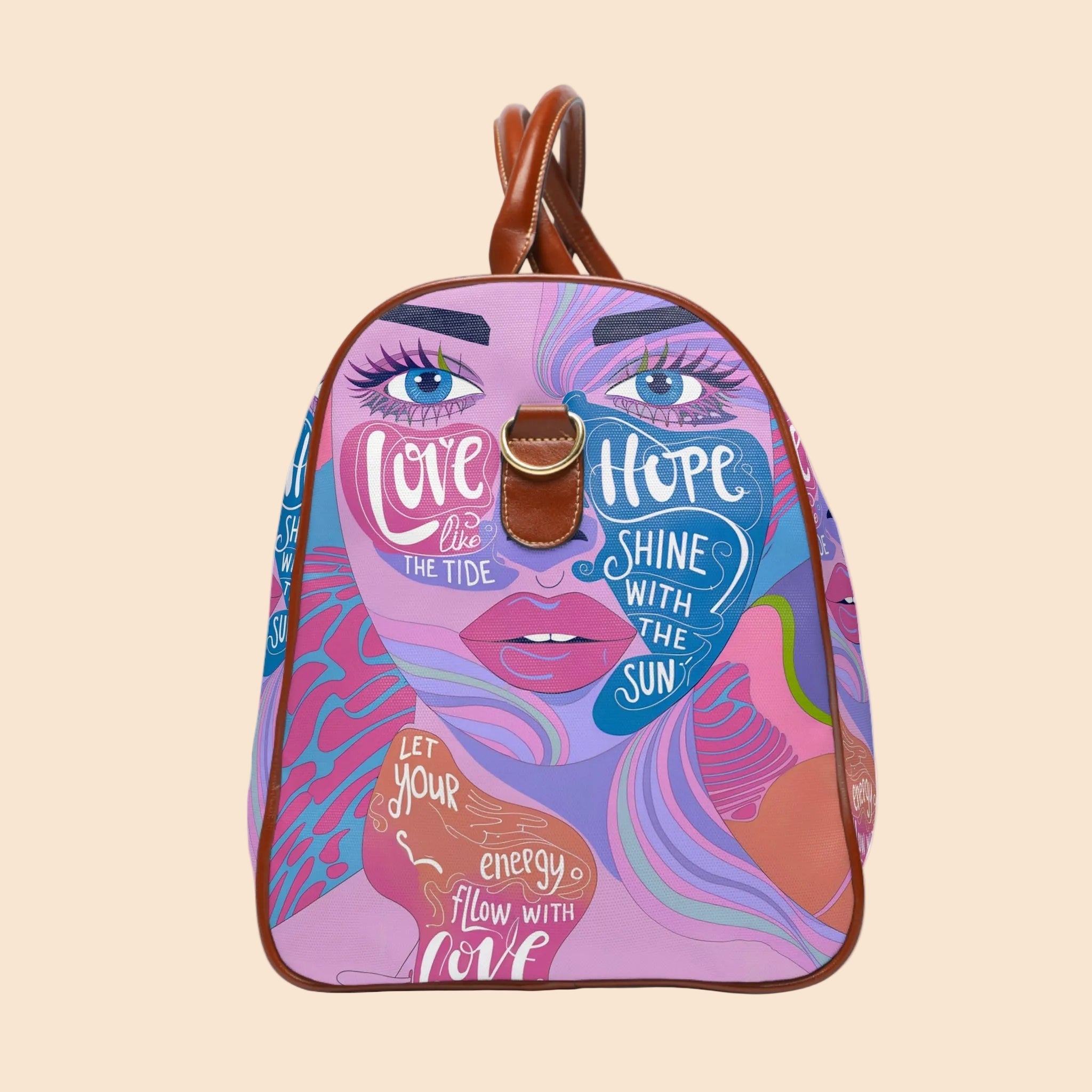 Colorful Art-Inspired Waterproof Travel Bag - Bring Love & Hope on Your Journey!