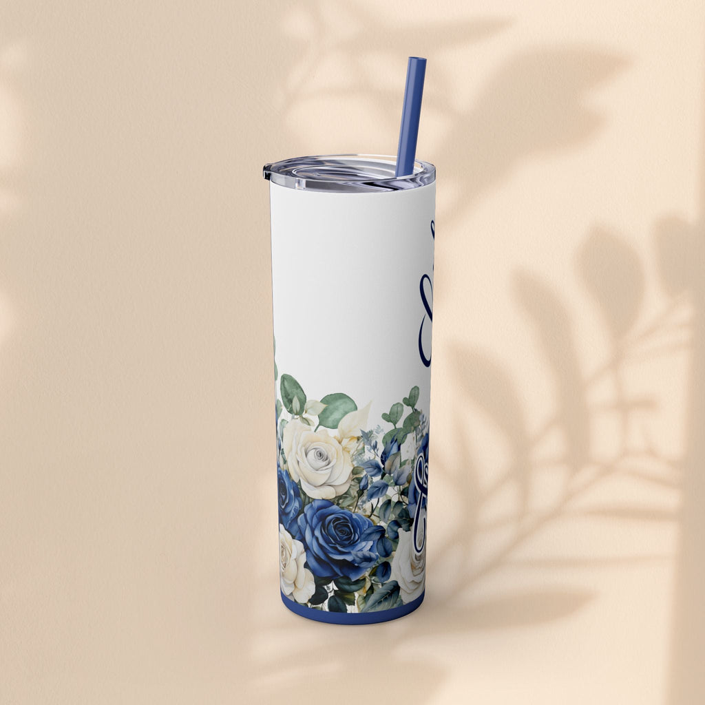 Flower Girl Skinny Tumbler with Straw, 20oz – Perfect Bridal Party Gift, Wedding Favor, Floral Drinkware, Summer Hydration