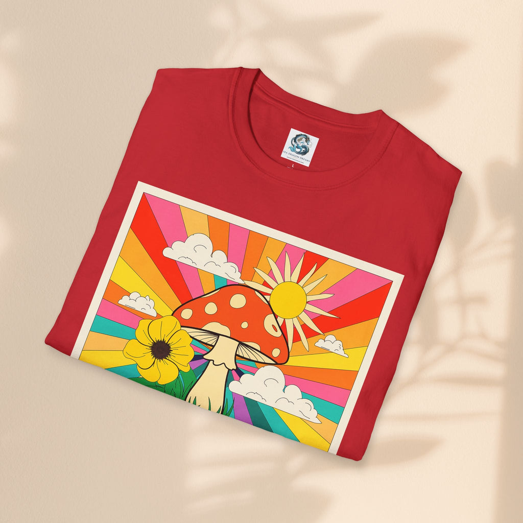 Feeling Groovy Unisex T-Shirt - Retro Mushroom Design