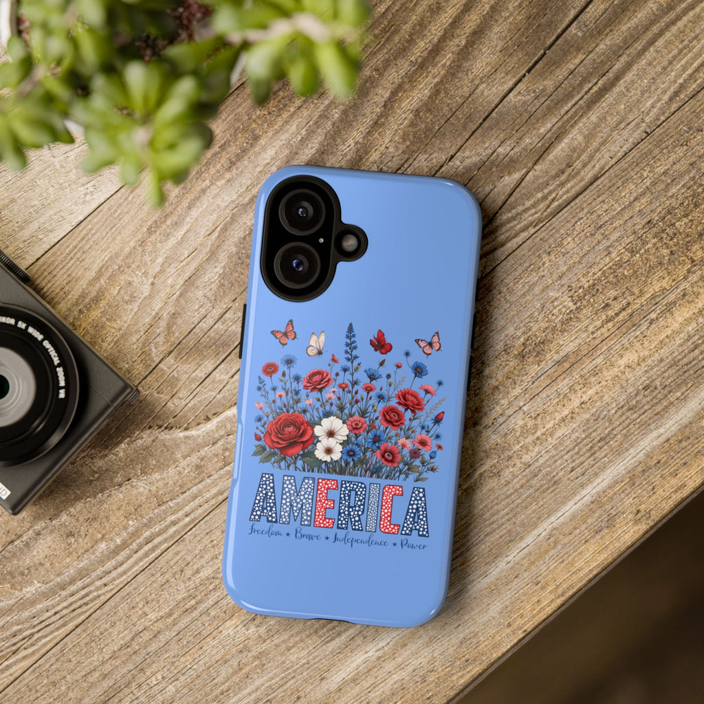 Floral America Phone Case - Tough Cases for Style & Protection