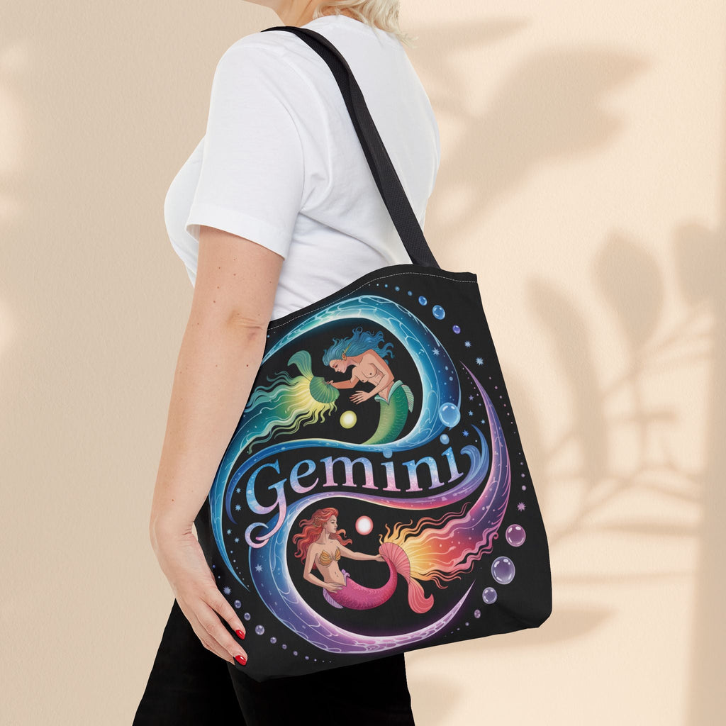 Gemini Zodiac Tote Bag - Colorful Astrology Bag, Gift for Astrology Lovers, AOP Tote for Geminis, Horoscope Design, Birthday Gift